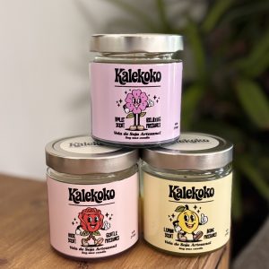 Vela violeta rosas o limón 250 gr cera de soja | Kalekoko Colors.