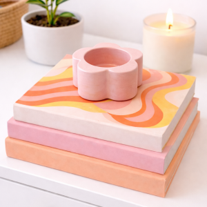 Recipiente flor naranja | hecho a mano 🌷