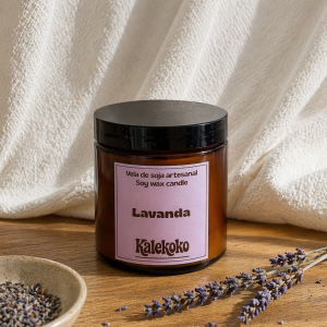 Vela de soja aroma lavanda | hecha a mano con cera de soja 100% natural | Kalekoko