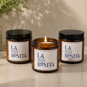 Velas de soja personalizadas | Bote ámbar 200gr | Kalekoko