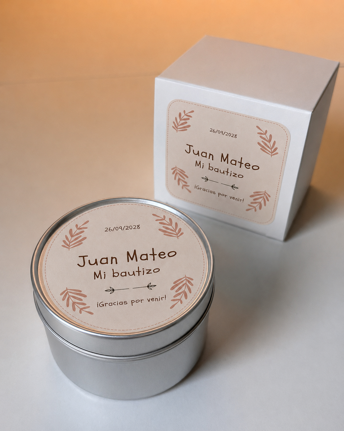 Vela de soja personalizada para bautizo | Kalekoko - Imagen 3