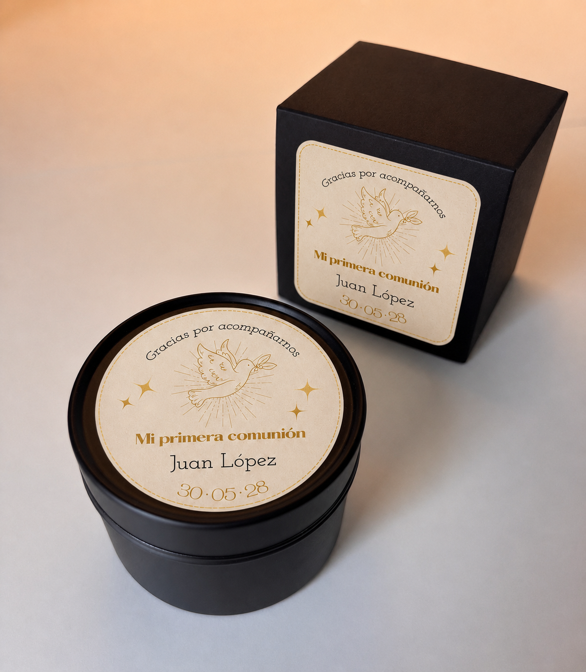 Velas de soja personalizadas para comunión | Kalekoko - Imagen 3