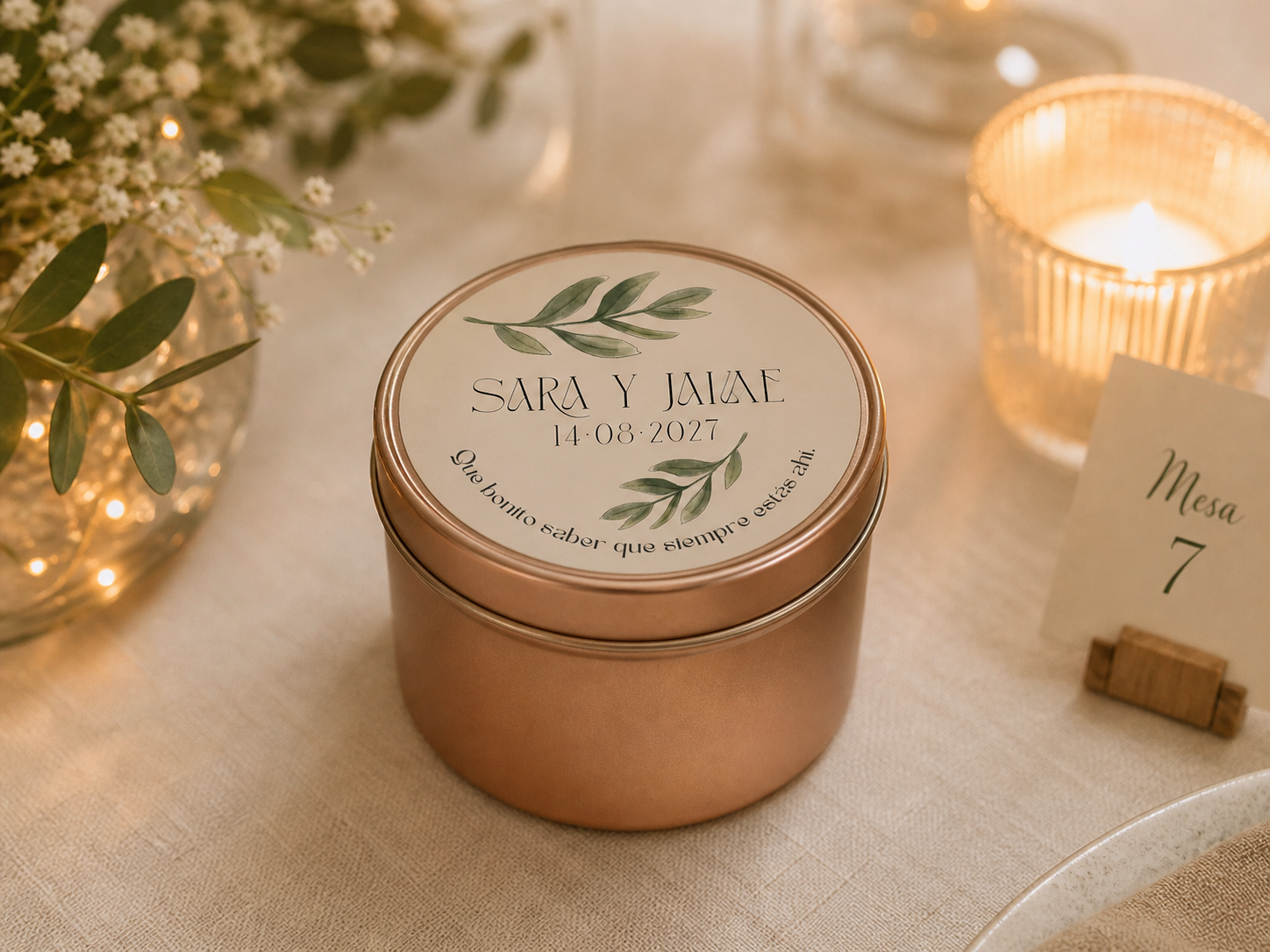 Velas artesanales de soja para boda
