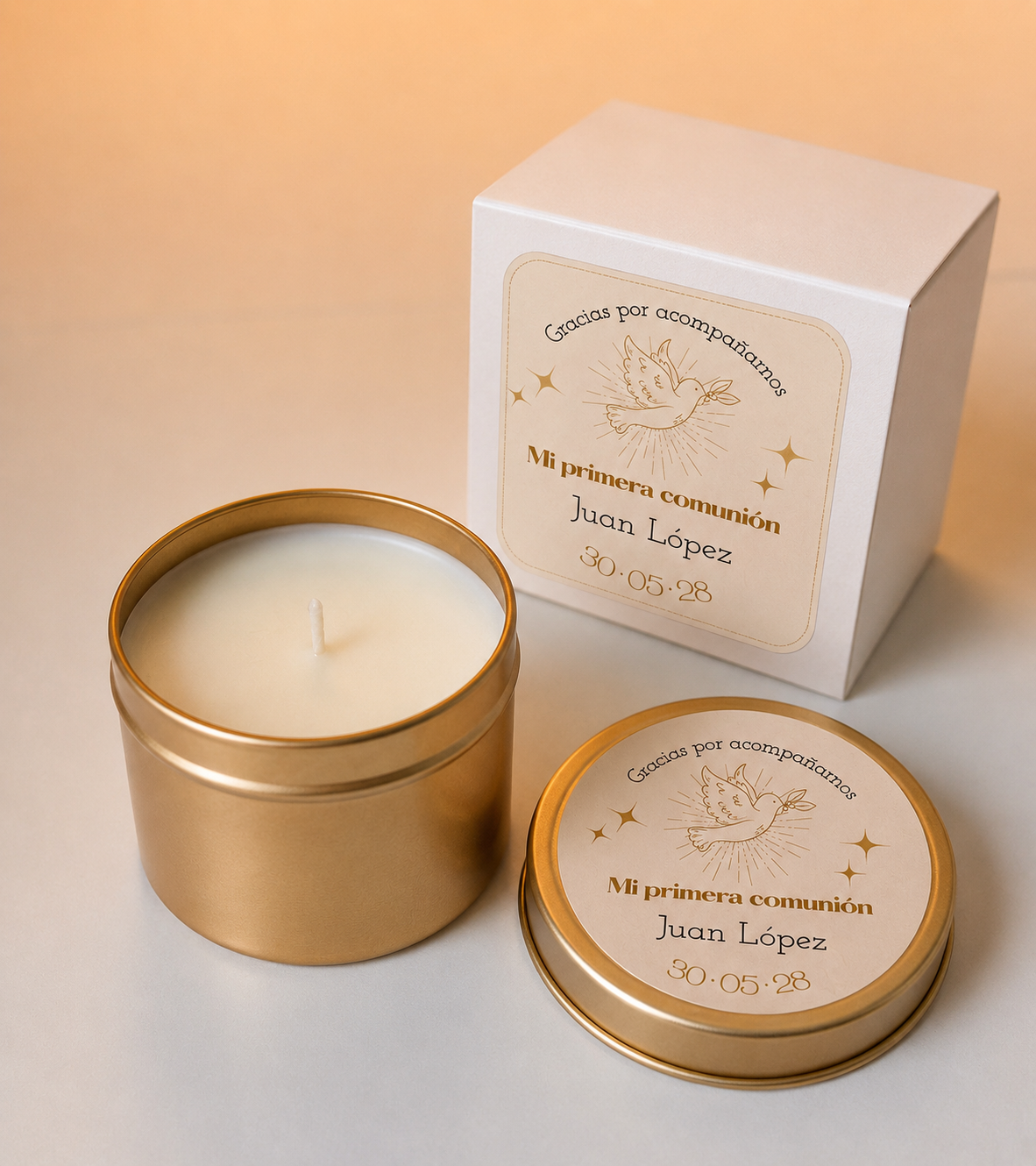 Velas de soja personalizadas para comunión | Kalekoko - Imagen 2