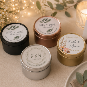 Velas de soja personalizadas para invitados de bodas | Kalekoko