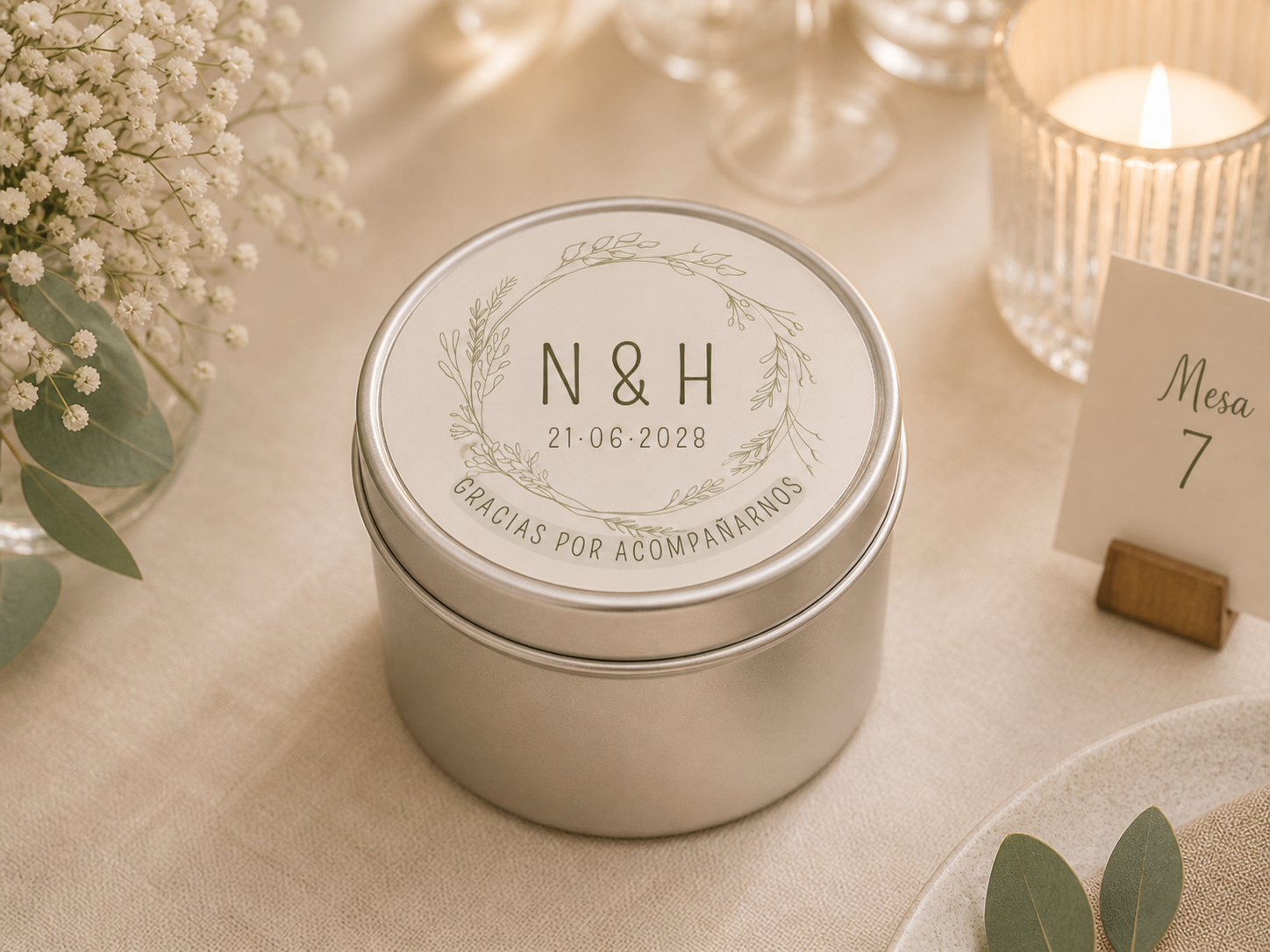 Velas personalizadas para boda Kalekoko