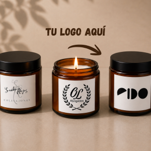 Velas de soja corporativas bote ámbar 200gr | Kalekoko