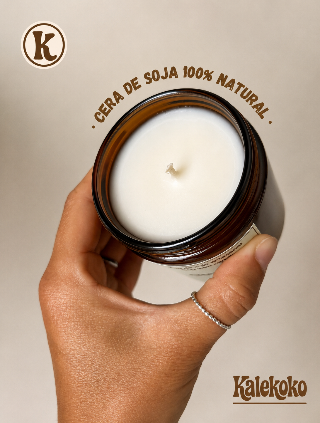 Vela de soja aroma CITRONELA | Hecha a mano con cera de soja 100% natural | Kalekoko - Imagen 2