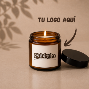 Velas de soja corporativas bote ámbar 250gr | Kalekoko