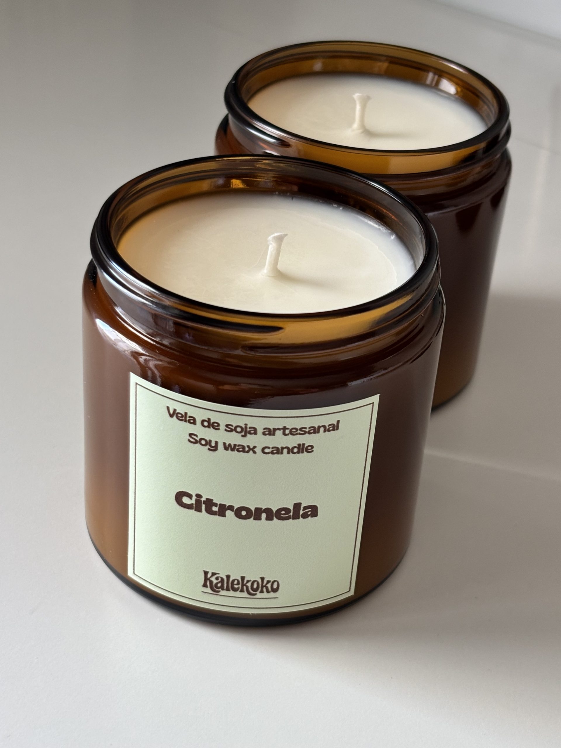 Vela de soja aroma CITRONELA | Hecha a mano con cera de soja 100% natural | Kalekoko - Imagen 3