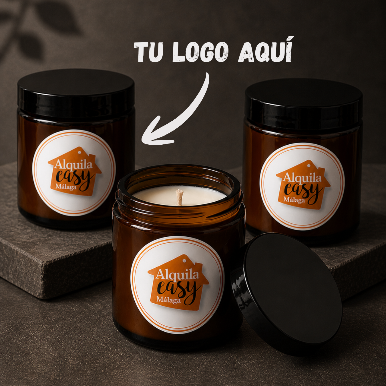 Velas de soja corporativas bote ámbar 100gr | Kalekoko